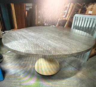 One Round Wooden Dining Table.