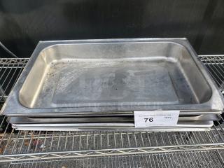 Lot of 9 Stainless Steel Steam Table/ Hotel Pans (9xBid)