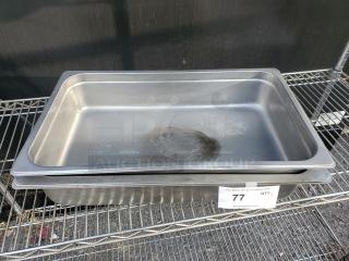 Lot of 3 Stainless Steel Steam Table/ Hotel Pans (3xBid)