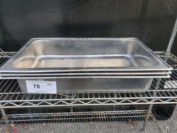 Lot of 3 Stainless Steel Steam Table/ Hotel Pans (3xBid) - Image 2 of 2