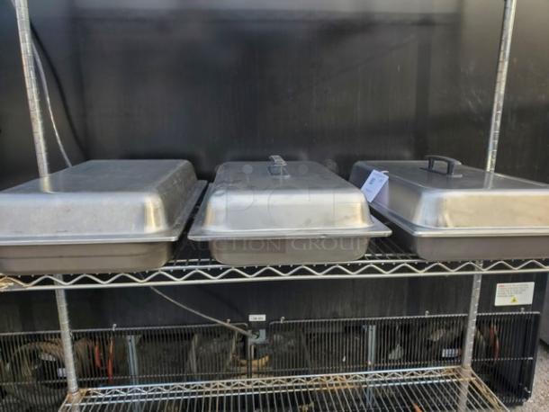 Lot of 3 Stainless Steel Steam Table/ Hotel Pans w/ lids. One lid missing handle. (5xBid) - Image 4 of 5
