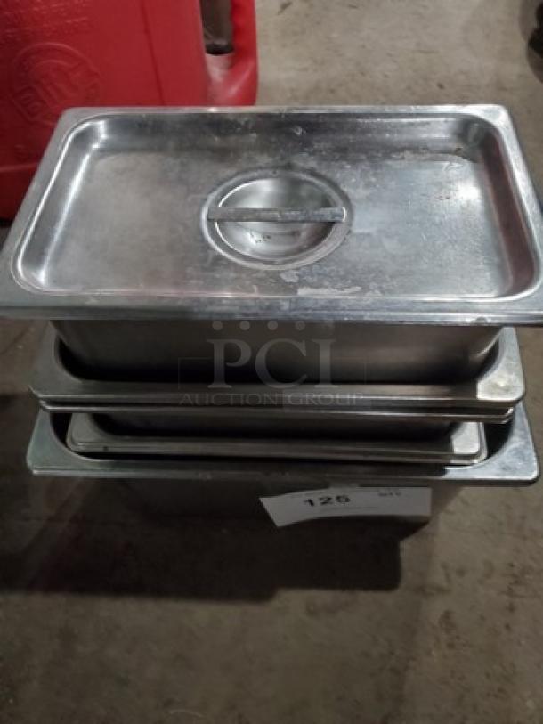 Lot of 5 Miscellaneous Stainless Steel Food Pans w/ one lid (5xBid) - Image 2 of 3