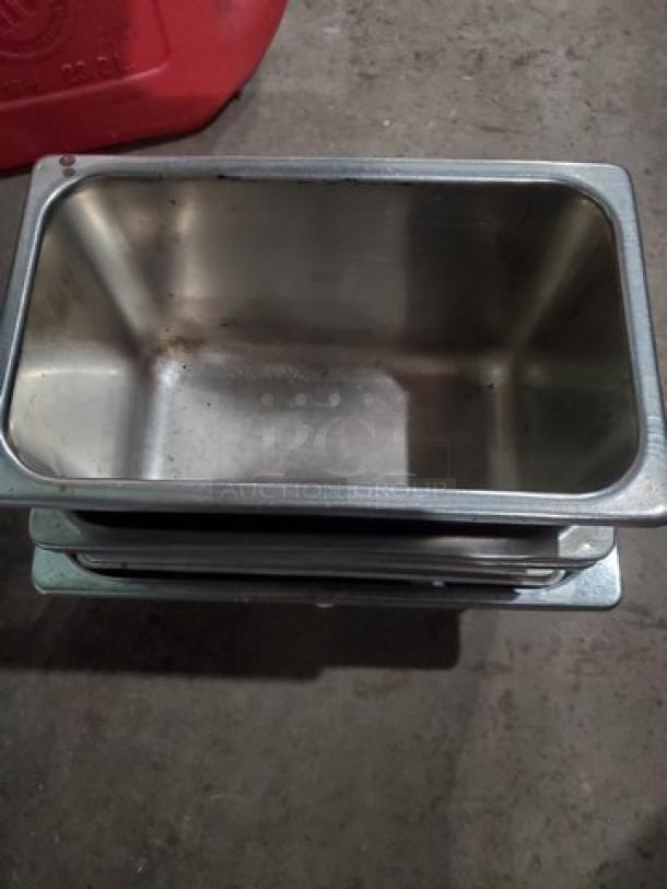 Lot of 5 Miscellaneous Stainless Steel Food Pans w/ one lid (5xBid) - Image 3 of 3