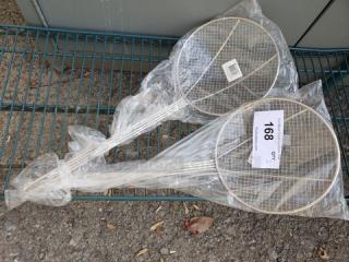 Lot of (2) 8" Round Wire Skimmers (2xBid)