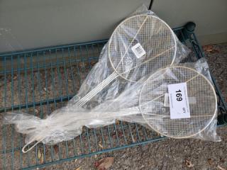 Lot of (2) 8" Round Wire Skimmers (2xBid)