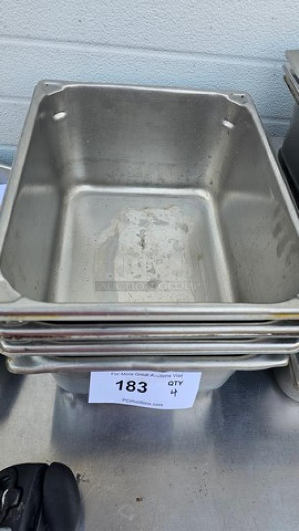 Lot of 4 Stainless Steel Food Pans - Image 1 of 2