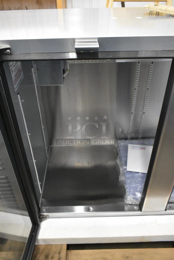 BRAND NEW SCRATCH AND DENT! 2017 Continental BBUC59S-6S-GD Stainless Steel Commercial 2 Door Back Bar Cooler Merchandiser. 115 Volts, 1 Phase. Tested and Working! - Image 6 of 7