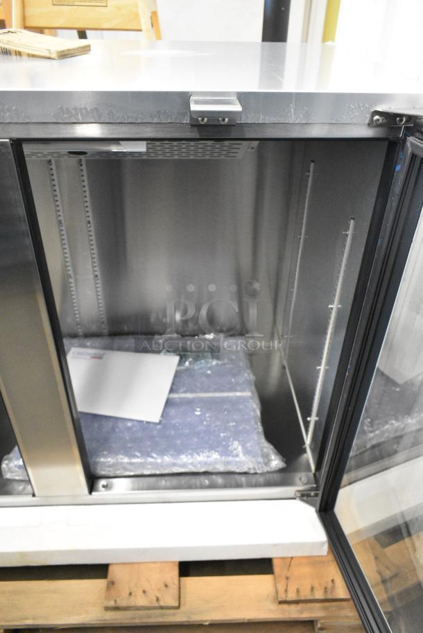 BRAND NEW SCRATCH AND DENT! 2017 Continental BBUC59S-6S-GD Stainless Steel Commercial 2 Door Back Bar Cooler Merchandiser. 115 Volts, 1 Phase. Tested and Working! - Image 7 of 7