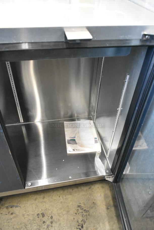BRAND NEW SCRATCH AND DENT! 2017 Continental BBUC69S-SS-GD Stainless Steel Commercial 2 Door Back Bar Cooler Merchandiser on Commercial Casters. 115 Volts, 1 Phase. Tested and Working! - Image 7 of 10