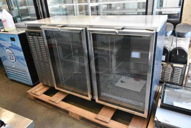 BRAND NEW SCRATCH AND DENT! 2017 Continental BBUC59S-SS-GD Stainless Steel Commercial 2 Door Back Bar Cooler Merchandiser. 115 Volts, 1 Phase. Tested and Working! - Image 2 of 8