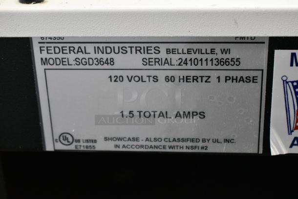 BRAND NEW SCRATCH AND DENT! Federal SGD3648 Metal Commercial Dry Display Case Merchandiser. 120 Volts, 1 Phase. - Image 6 of 6