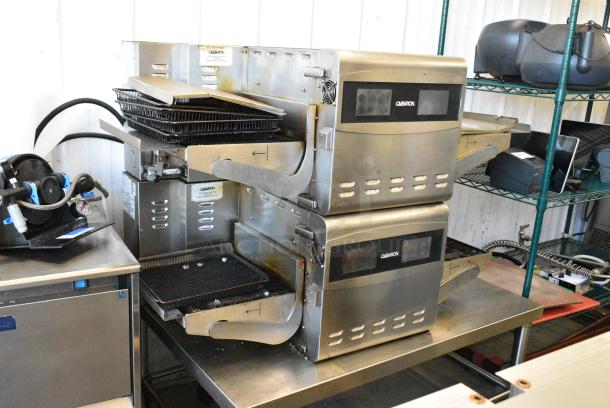 2 Ovention S1200 Stainless Steel Commercial Electric Powered Conveyor Rapid Cook Ovens on Stainless Steel Commercial Equipment Stand w/ Commercial Casters. 208/240 Volts, 1 Phase. 2 Times Your Bid! - Image 2 of 11