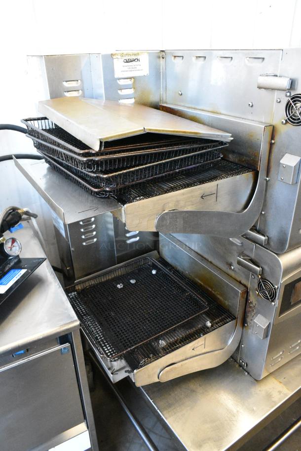 2 Ovention S1200 Stainless Steel Commercial Electric Powered Conveyor Rapid Cook Ovens on Stainless Steel Commercial Equipment Stand w/ Commercial Casters. 208/240 Volts, 1 Phase. 2 Times Your Bid! - Image 7 of 11