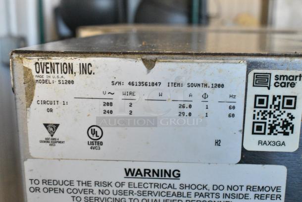2 Ovention S1200 Stainless Steel Commercial Electric Powered Conveyor Rapid Cook Ovens on Stainless Steel Commercial Equipment Stand w/ Commercial Casters. 208/240 Volts, 1 Phase. 2 Times Your Bid! - Image 10 of 11