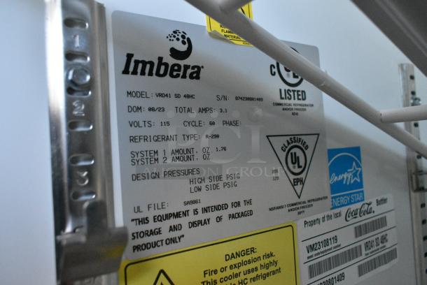 Imbera VRD41 Metal Commercial 2 Door Reach In Cooler Merchandiser w/ Poly Coated Racks. 115 Volts, 1 Phase. Tested and Working! - Image 4 of 4
