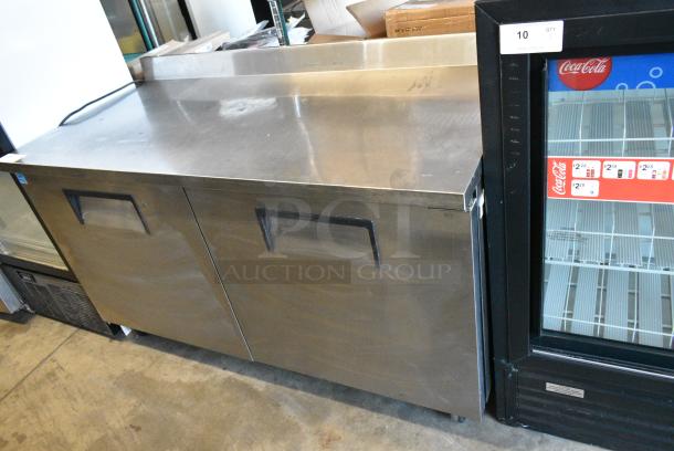 True TWT-60 Stainless Steel Commercial 2 Door Work Top Cooler on Commercial Casters. 115 Volts, 1 Phase. Tested and Working! - Image 1 of 6
