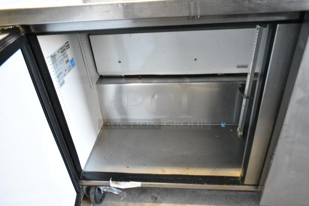 True TWT-60 Stainless Steel Commercial 2 Door Work Top Cooler on Commercial Casters. 115 Volts, 1 Phase. Tested and Working! - Image 4 of 6
