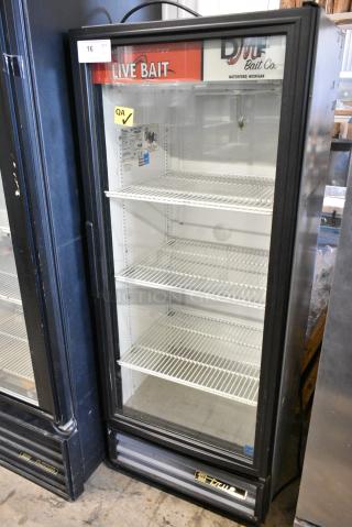 True GDM-12 Metal Commercial Single Door Reach In Cooler Merchandiser w/ Poly Coated Racks. 115 Volts, 1 Phase. Tested and Working!