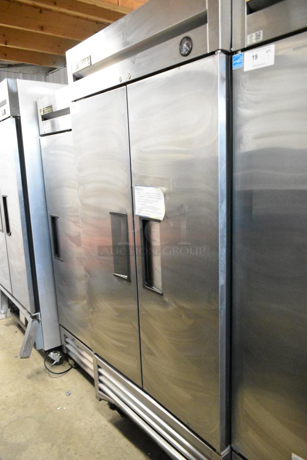 True T-35 Stainless Steel Commercial 2 Door Reach In Cooler on Commercial Casters. 115 Volts, 1 Phase. Tested and Powers On But Does Not Get Cold - Image 1 of 8