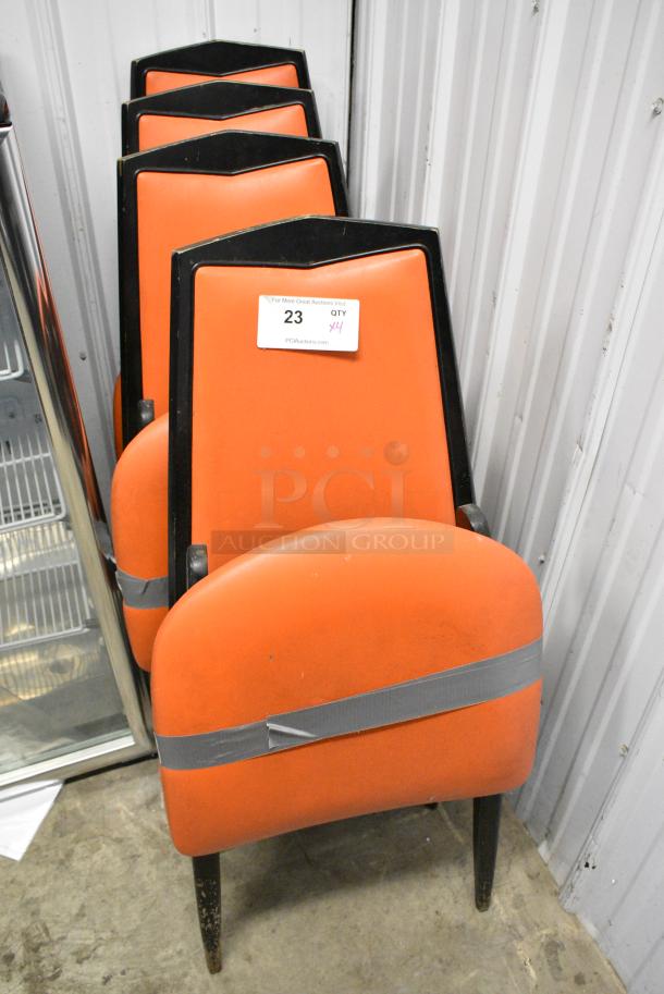 4  Orange Folding Chairs. 4 Times Your Bid! - Image 1 of 3