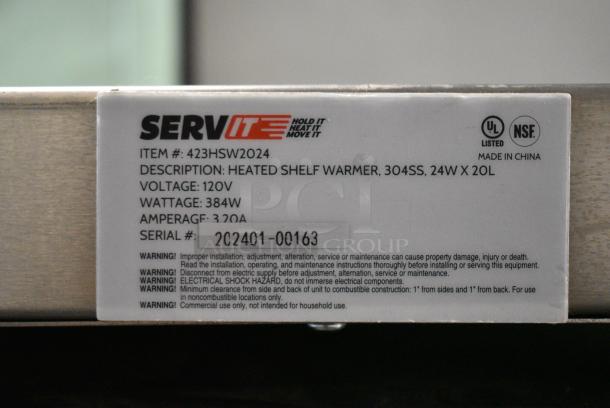 BRAND NEW SCRATCH AND DENT!  2024 ServIt 423HSW2024 Stainless Steel Heated Shelf Warmer. 120 Volts, 1 Phase. Tested and Working! - Image 6 of 6