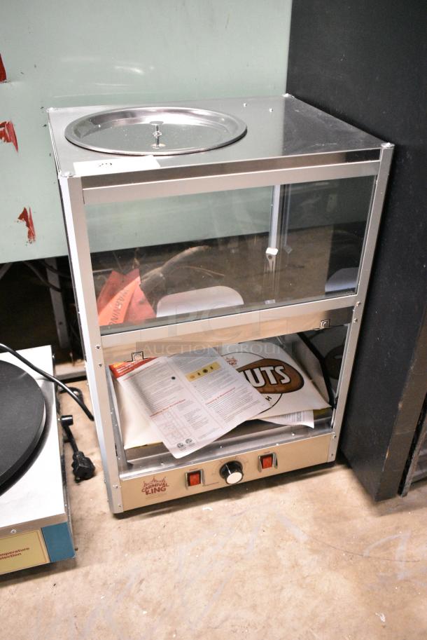 BRAND NEW SCRATCH AND DENT! Carnival King 382NCM560R Stainless Steel Commercial Countertop 10 Pound Nacho Chip Warmer Merchandiser. 120 Volts, 1 Phase. Tested and Working! - Image 1 of 7