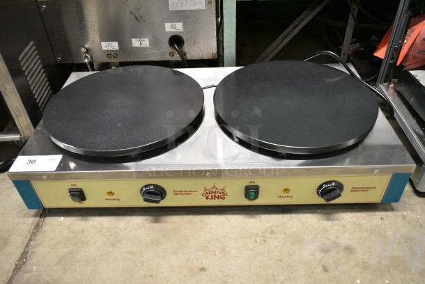 BRAND NEW SCRATCH AND DENT! Carnival King 382TCM16DBL Stainless Steel Commercial Countertop 2 Burner Crepe Maker. 208-240 Volts, 1 Phase. - Image 1 of 6