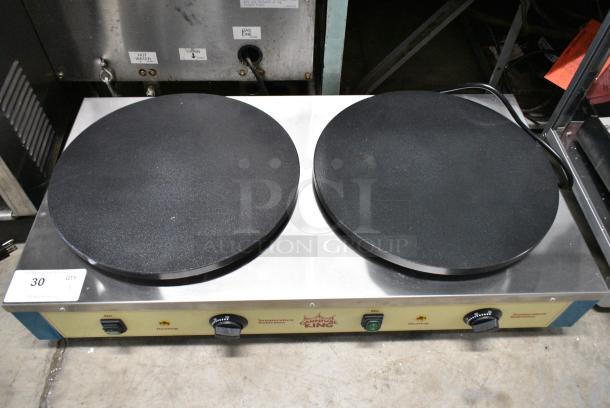 BRAND NEW SCRATCH AND DENT! Carnival King 382TCM16DBL Stainless Steel Commercial Countertop 2 Burner Crepe Maker. 208-240 Volts, 1 Phase. - Image 4 of 6