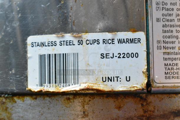 SEJ-22000 Metal Countertop 50 Cup Rice Warmer. Tested and Working! - Image 6 of 6