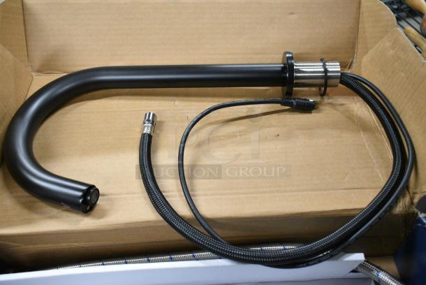 BRAND NEW SCRATCH AND DENT! 750EFDMHSBK2 Waterloo Deck Mount Matte Black Hands-Free Sensor Faucet with 6 1/2" Gooseneck Spout and Concealed Sensor - Image 6 of 6
