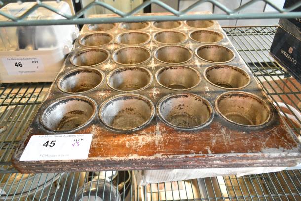 3 Metal 20 Cup Muffin Baking Pan. 3 Times Your Bid! - Image 1 of 2