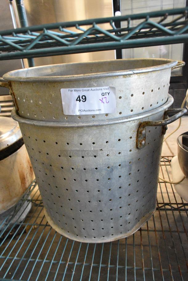2 Metal Perforated Pots. 2 Times Your Bid! - Image 1 of 3