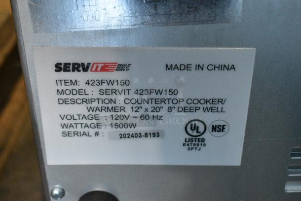 BRAND NEW SCRATCH AND DENT! 2024 ServIt 423FW150 Stainless Steel Commercial Countertop 12" x 20" Full Size Electric Countertop Food Warmer with Digital Controls. 120 Volts, 1 Phase. Tested and Working! - Image 6 of 6