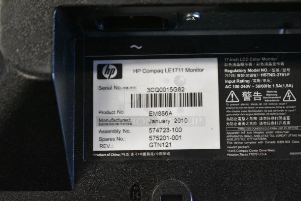 3 Various Computer Monitors Including 2 Dell Le1711, ICSN MSD2. 3 Times Your Bid! - Image 3 of 7