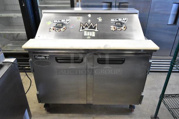 2018 Leader ESLM48S/C Stainless Steel Commercial Sandwich Salad Prep Table Bain Marie Mega Top on Commercial Casters. 115 Volts, 1 Phase . Tested and Working! - Image 1 of 8