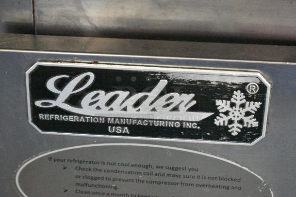 2018 Leader ESLM48S/C Stainless Steel Commercial Sandwich Salad Prep Table Bain Marie Mega Top on Commercial Casters. 115 Volts, 1 Phase . Tested and Working! - Image 3 of 8