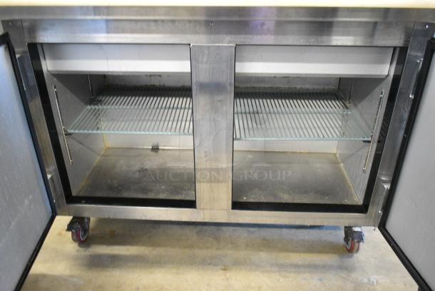 2018 Leader ESLM48S/C Stainless Steel Commercial Sandwich Salad Prep Table Bain Marie Mega Top on Commercial Casters. 115 Volts, 1 Phase . Tested and Working! - Image 7 of 8