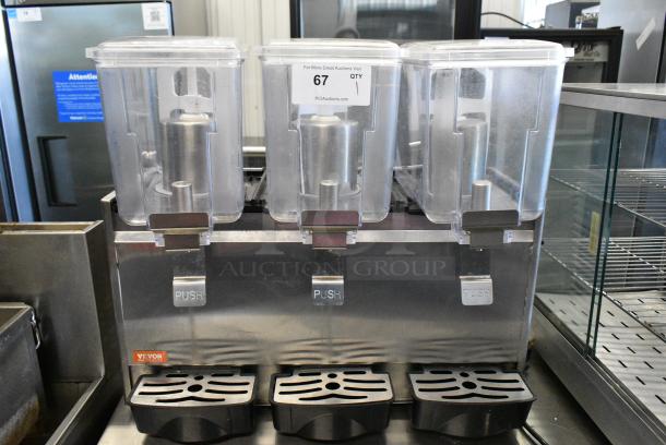 Vevor YSJ12X3 Stainless Steel Commercial Countertop 3 Hopper Refrigerated Beverage Machine. 115 Volts, 1 Phase . Tested and Working! - Image 1 of 8