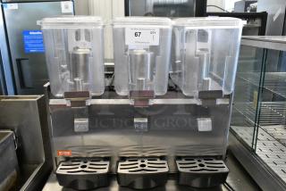 Vevor YSJ12X3 Stainless Steel Commercial Countertop 3 Hopper Refrigerated Beverage Machine. 115 Volts, 1 Phase . Tested and Working!