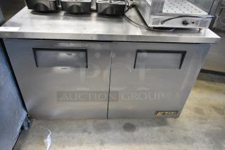 True TUC-48 Stainless Steel Commercial 2 Door Undercounter Cooler on Commercial Casters. 115 Volts, 1 Phase . Tested and Working!