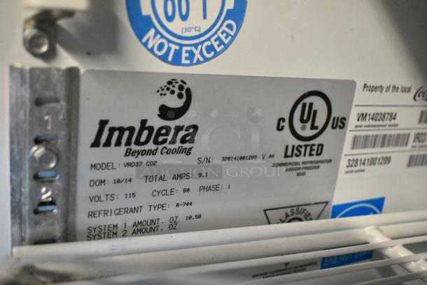Imbera VRD37 Metal Commercial 2 Door Reach In Cooler Merchandiser w/ Poly Coated Racks. 115 Volts, 1 Phase. Tested and Working! - Image 5 of 5