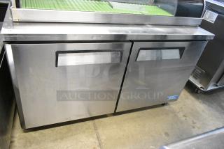 Turbo Air MUF-60 Stainless Steel Commercial 2 Door Undercounter Freezer on Commercial Casters. 115 Volts, 1 Phase. Tested and Working!