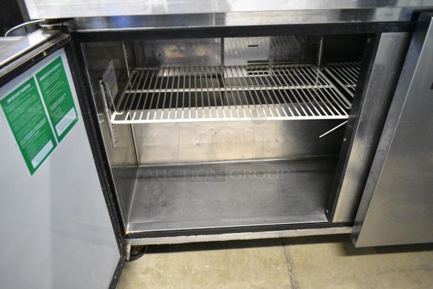 Turbo Air MUF-60 Stainless Steel Commercial 2 Door Undercounter Freezer on Commercial Casters. 115 Volts, 1 Phase. Tested and Working! - Image 4 of 6