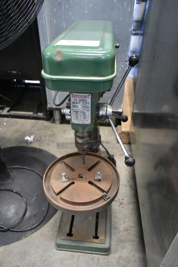 Central Machinery T-726 Metal Countertop 12 Speed Heavy Duty Drill Press. Tested and Working! - Image 1 of 6
