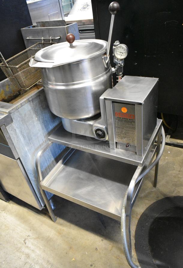 Groen TDB/4-20 Stainless Steel Commercial Electric Powered 20 Quart Tilting Steam Kettle on Stand. 208 Volts, 3 Phase. - Image 1 of 6