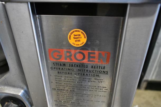 Groen TDB/4-20 Stainless Steel Commercial Electric Powered 20 Quart Tilting Steam Kettle on Stand. 208 Volts, 3 Phase. - Image 3 of 6