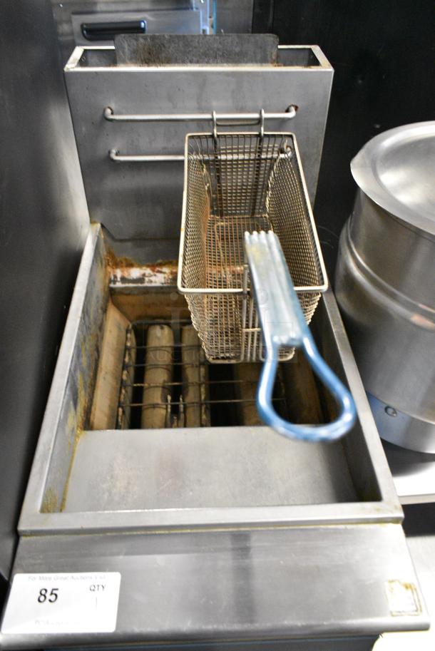 CP-F3-NG Stainless Steel Commercial Floor Style Natural Gas Powered Deep Fat Fryer w/ 1 Metal Fry Basket. - Image 3 of 6