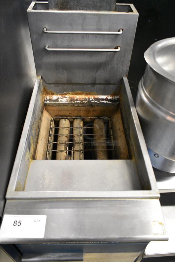 CP-F3-NG Stainless Steel Commercial Floor Style Natural Gas Powered Deep Fat Fryer w/ 1 Metal Fry Basket. - Image 4 of 6