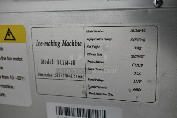 BRAND NEW SCRATCH AND DENT! Hoocoo HCIM-40 Stainless Steel Commercial Undercounter Self Contained Ice Machine. 115 Volts, 1 Phase. - Image 7 of 7