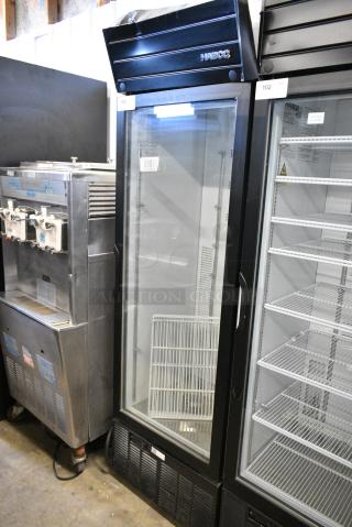 2019 Habco SE18 Metal Commercial Single Door Reach In Cooler Merchandiser w/ Poly Coated Racks. 115 Volts, 1 Phase. Tested and Working!